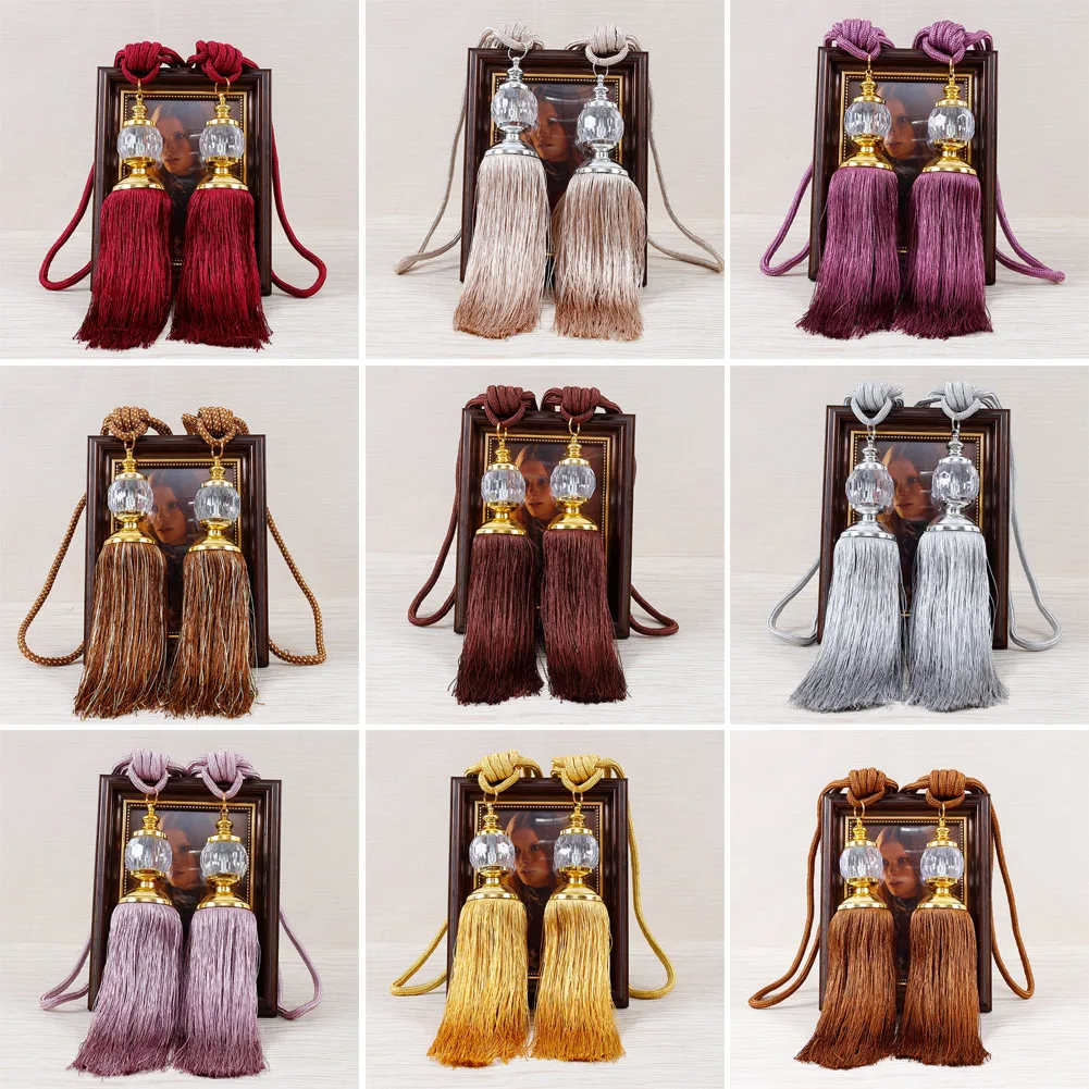 2pcs Curtain Tiebacks Luxury Curtain Tie Backs Tassels Hold Backs Rope Tassel Tiebacks Beaded Ball Decor Curtain Decoration curtain accessories,curtain tiebacks