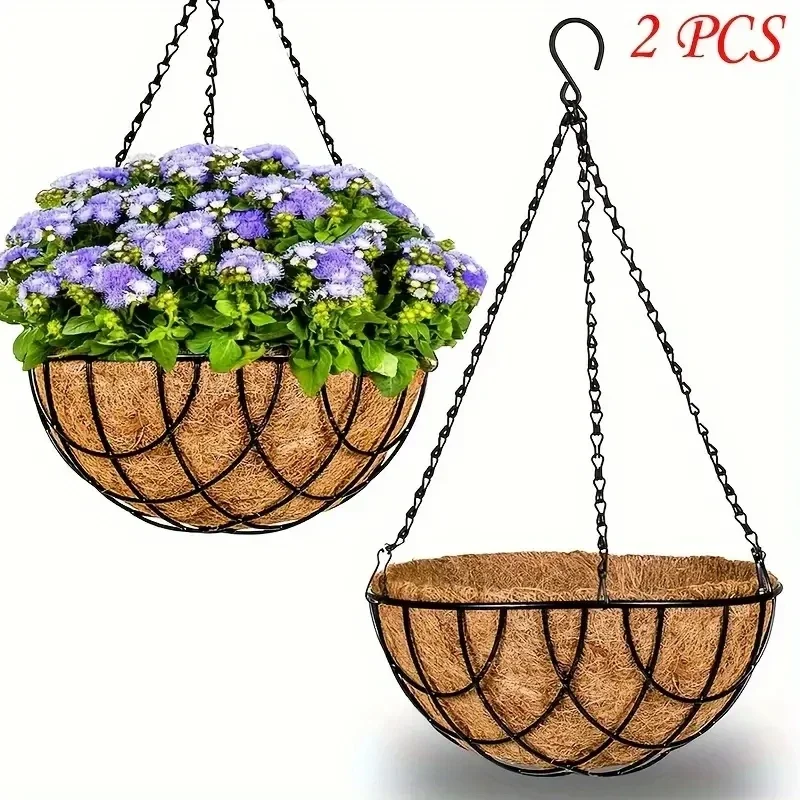 Flower Pot 12inch hanging basket flowerpot coconut palm indoor flowerpot hanging basket hanging plant indoor and outdoor