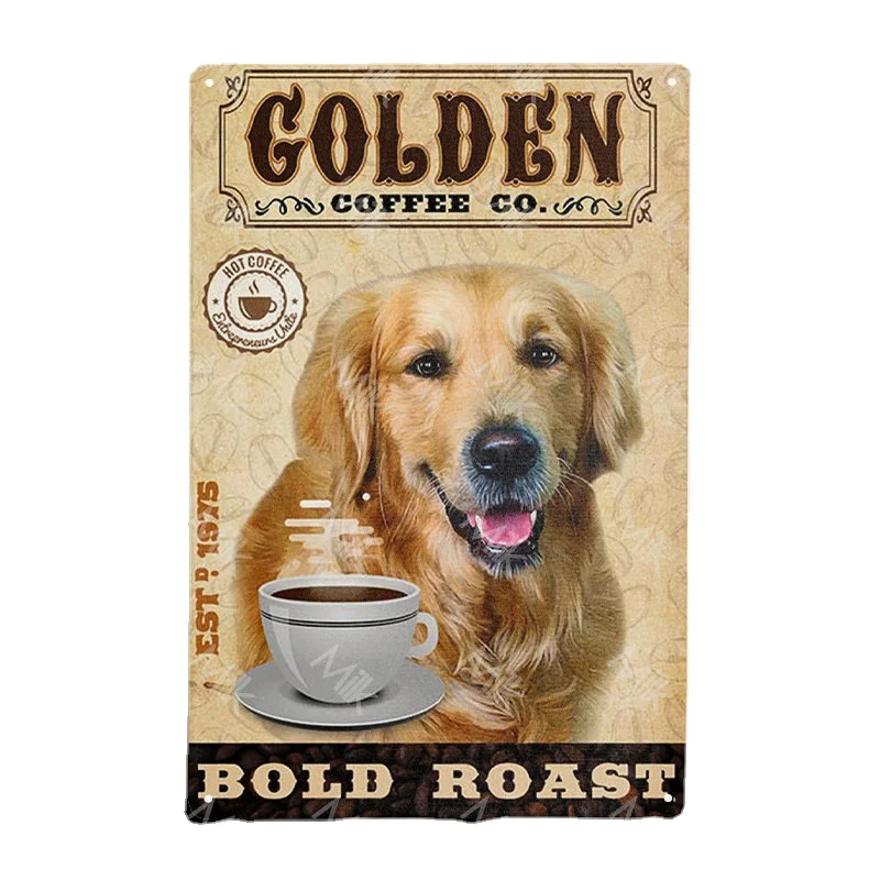 Vintage Metal Tin Golden Retriever When Visiting My House Please Remember Retro Dog Sign Poster Wall Art for Home Decor Plaque images - 6