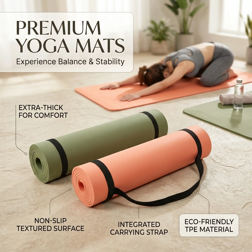 Foldable Thickened Foam Yoga and Pilates Exercise Mat - Portable and Comfortable Fitness Pad