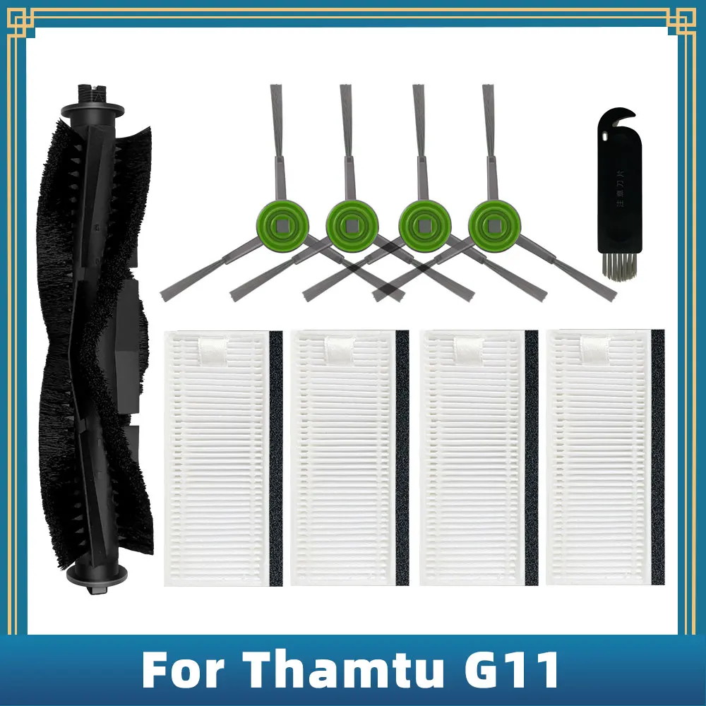 For Thamtu G11 Robot Vacuum Cleaner Spare Parts Accessories Main Side Brush Hepa Filter 8pc set main side brush filter kit for irobot roomba j7 vacuum cleaner replacement spare parts accessories