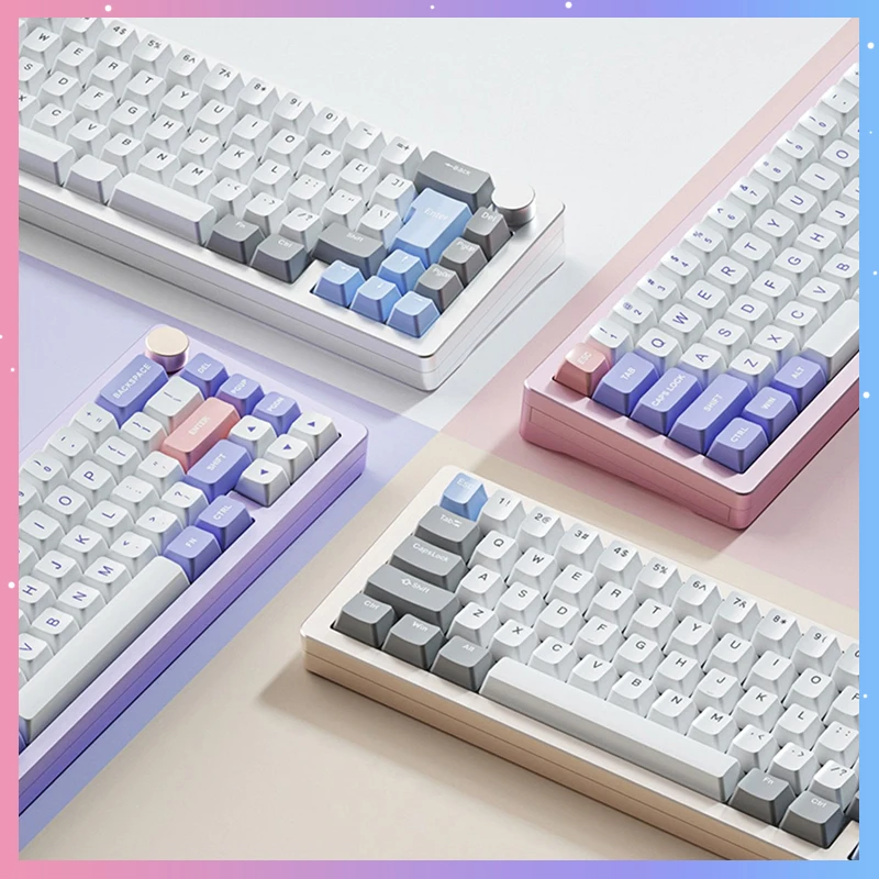 

WEIKAV Sugar65 Wired Mechanical Keyboard Aluminum Kits Customized Gasket Multifunctional Knob Hot Plug RGB Gaming Keyboard gift