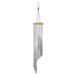Elegant Aluminum Alloy Wind Chime with Gold/Silver Bells for Outdoor Decoration and Memorial Gifts (Sliver-white wood)