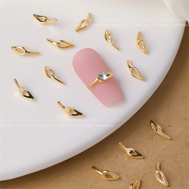 

50pcs Woven Twist Metal Nail Charms 3D Irregular Japanese Punk Alloy Nail Studs Decoration Ins Style For Nail Tips Jewelry