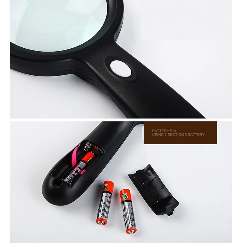10X Large Glass with 12 LED Light for Macular Degeneration Exploring