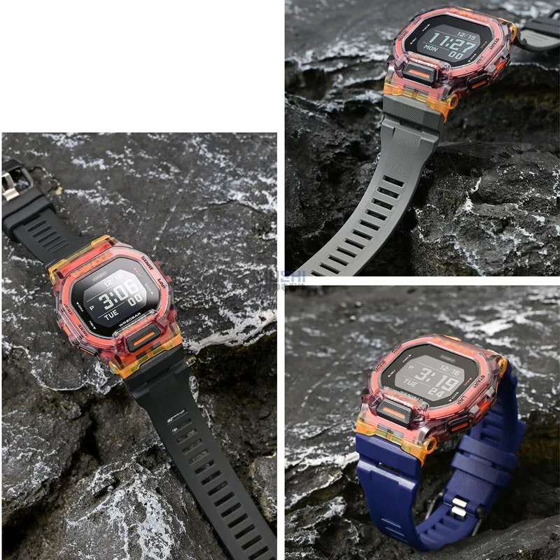 Waterproof Black Silicone Sports WatchBand Bracelet