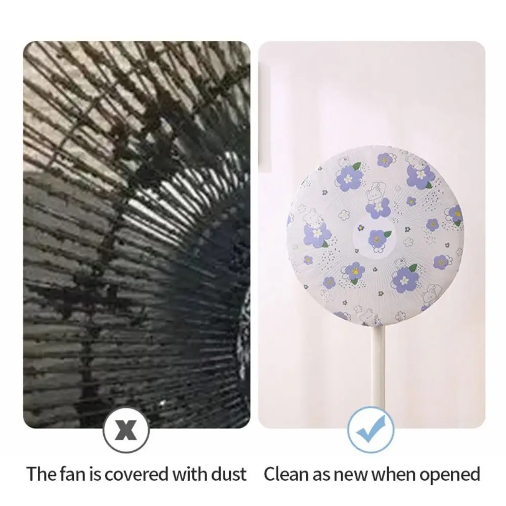 Simple Dustproof Electric Fan Cover Round Cartoon Pattern Printing Electric Fan Cover for Baby Kids Finger Protector