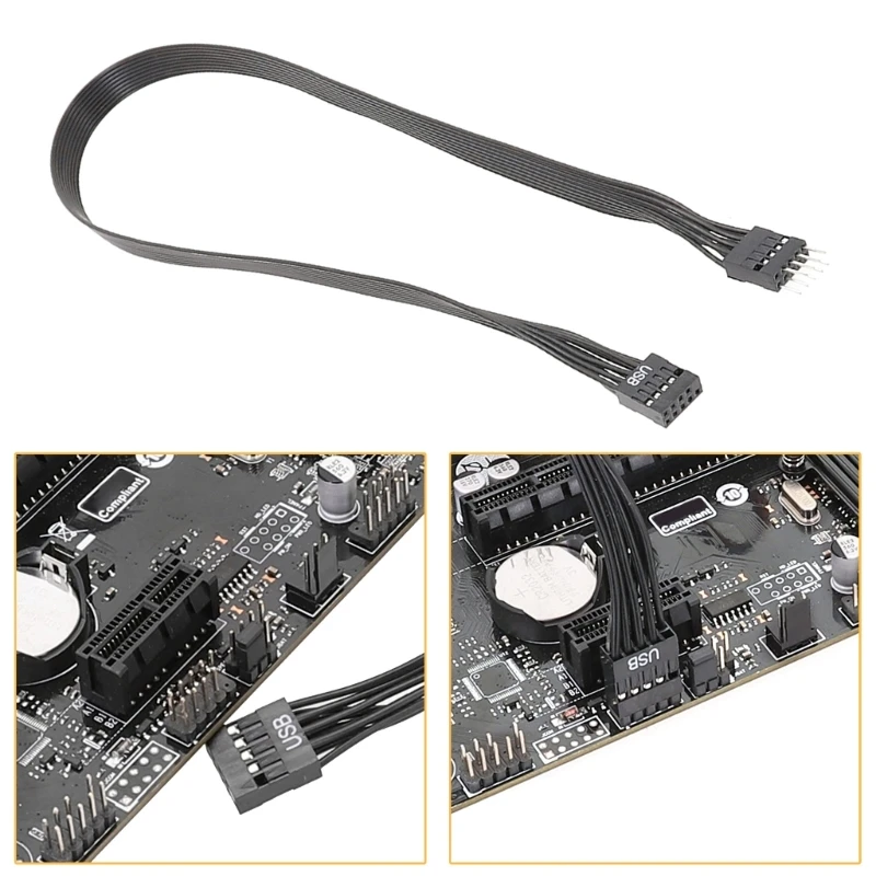 Computer Motherboard Front Usb 9pin 2.0 Extension Cable 9-Pin Male To Female