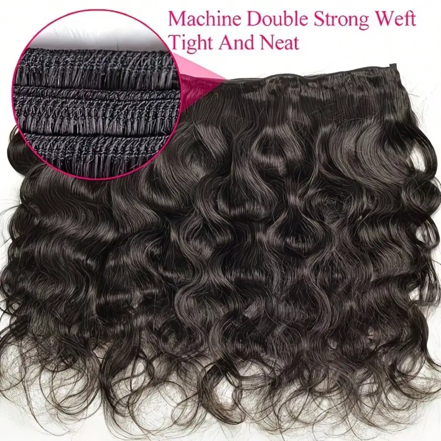 12 14 16 18 Inch Pure Black Hair Bundles Body Wave Extensions Reinforced Tight And Neat Hair Bundles Easy Weaving Suitable For Birthday, Wedding Hair Bundles 3
