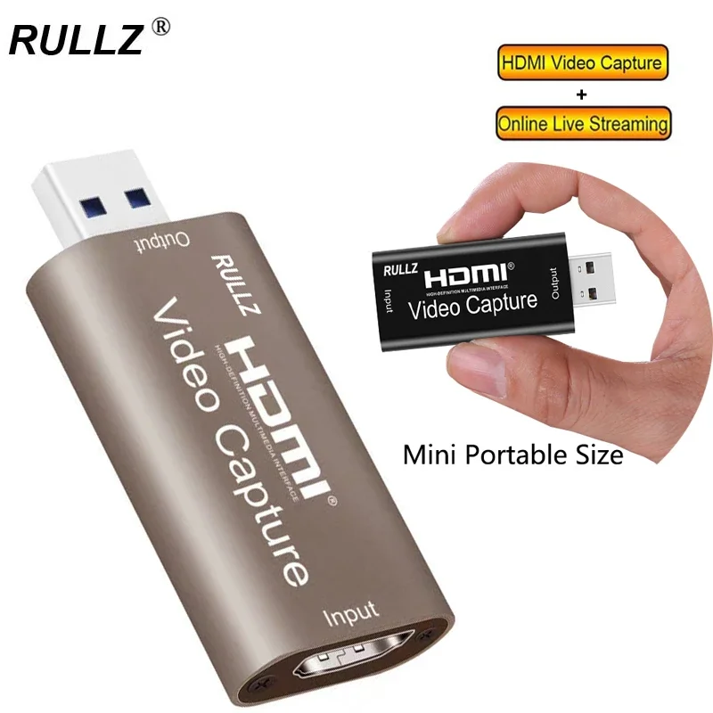 Rullz 4K USB 2.0 3.0 HDMI Video Capture Card Phone Game Webcast Course Study Video Recording Board 1080P 60FPS PC Live Streaming