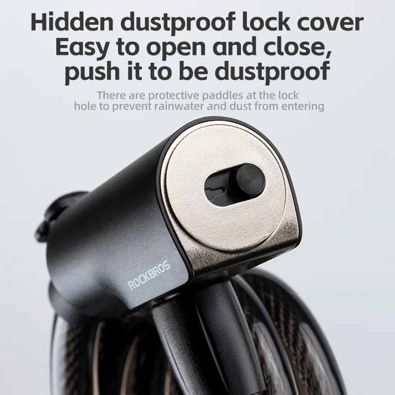 ROCKBROS Bicycle Lock Portable Anti-theft Bike Cable Lock with Keys thumbnail 6
