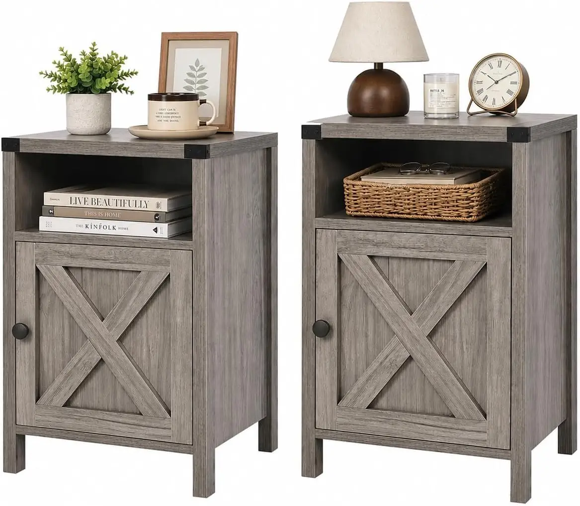 Barn Door Accent Table Set 1