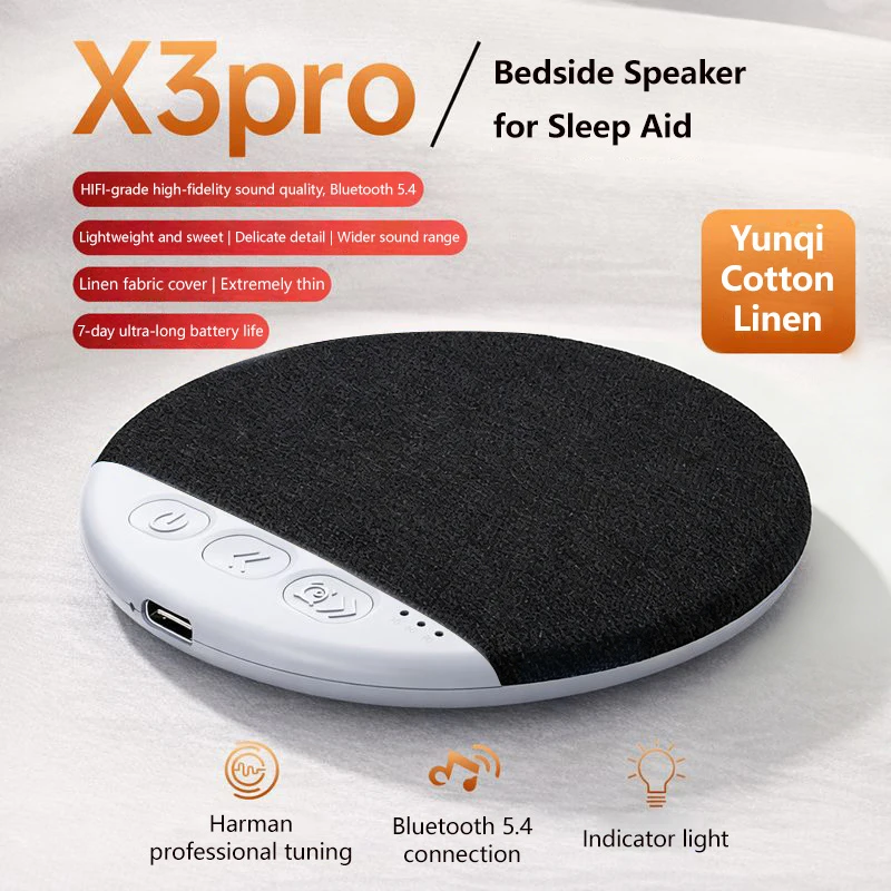 Compact Ultra-Thin Bluetooth Speaker with Nature Sounds & White Noise