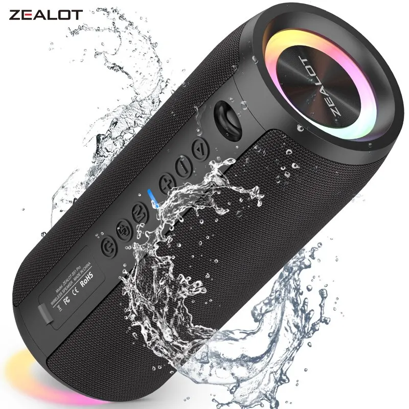 ZEALOT-Alto-falante Bluetooth Portátil de Alta Potência, IPX5 Impermeável, Baixo Estéreo 3D, TWS Boom Box, S51PRO, 40W