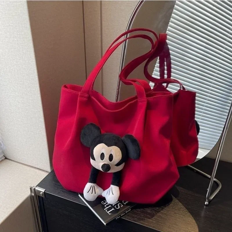 Disney New Cartoon Casual Shoulder Bag Tote for Students Mickey Mouse Female nylon Large Storage Shopping Bag shoulder bag women handbag