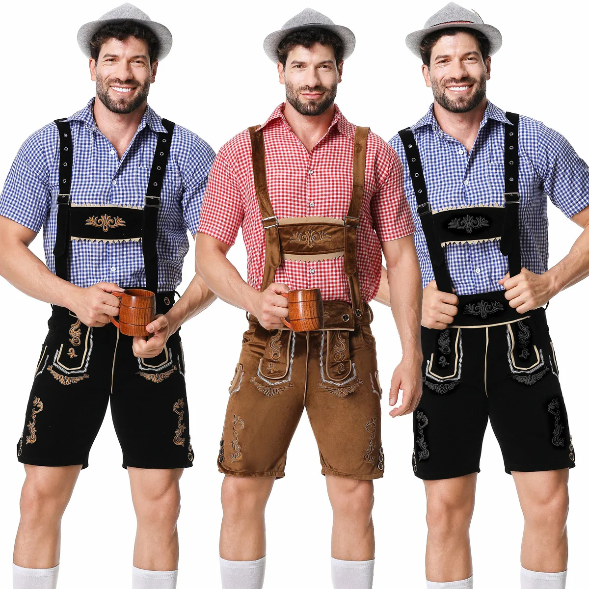 

German Oktoberfest Carnival Men's Suspenders Beer Suit