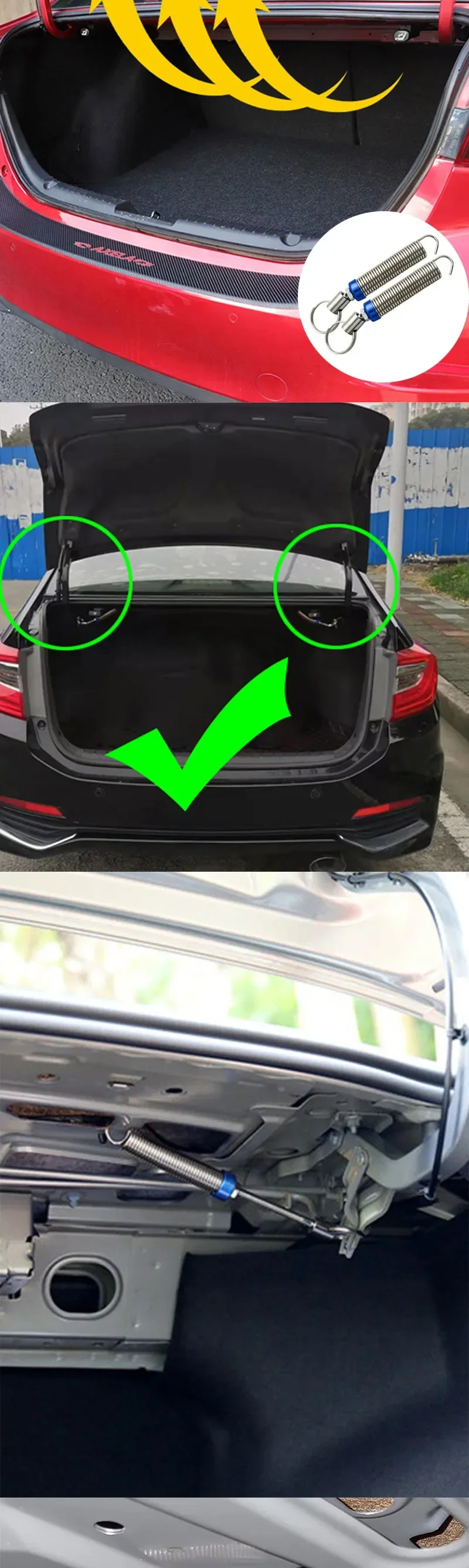 Kofferraumabdeckungsfeder, automatische Hebefeder für den Kofferraum, verstellbare Universal-Hebefeder, verbessertes Hebefeder-Zubehör für den Kofferraum – Detail 2