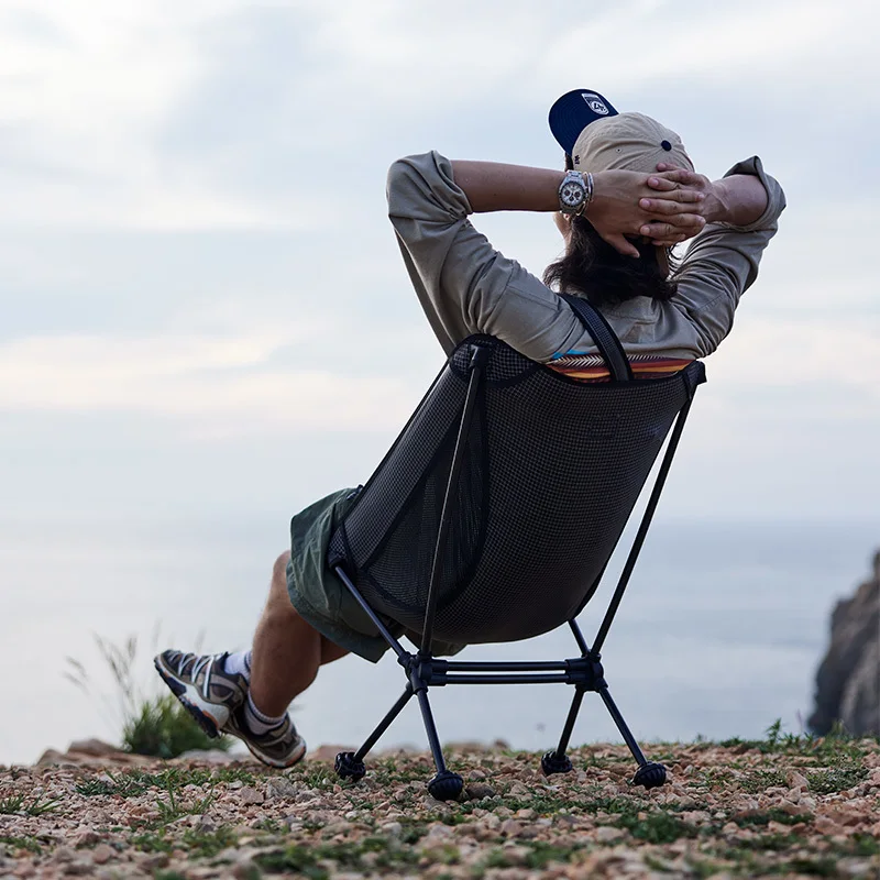 Naturehike Outdoor Ultra Light Carbon Fiber Moon Chair Camping Folding  Chair Leisure Reclining Chair