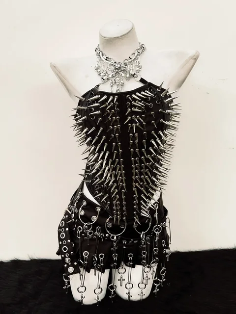 Spikey Halter Neck Bustier Top and Skirt 3