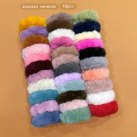 Anneaux de cheveux en peluche sélectionnés au hasard, simples et polyvalents, 10 couleurs, adaptés à un usage quotidien d'accessoires pour cheveux 4