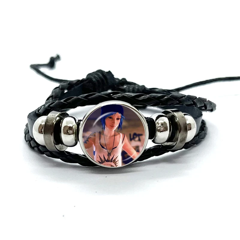 Max Caulfield Life Is Strange 2 Black Leather Bracelets Glass Dome Snap Button Bracelet & Bangles Fashion Women Men Jewelry 6