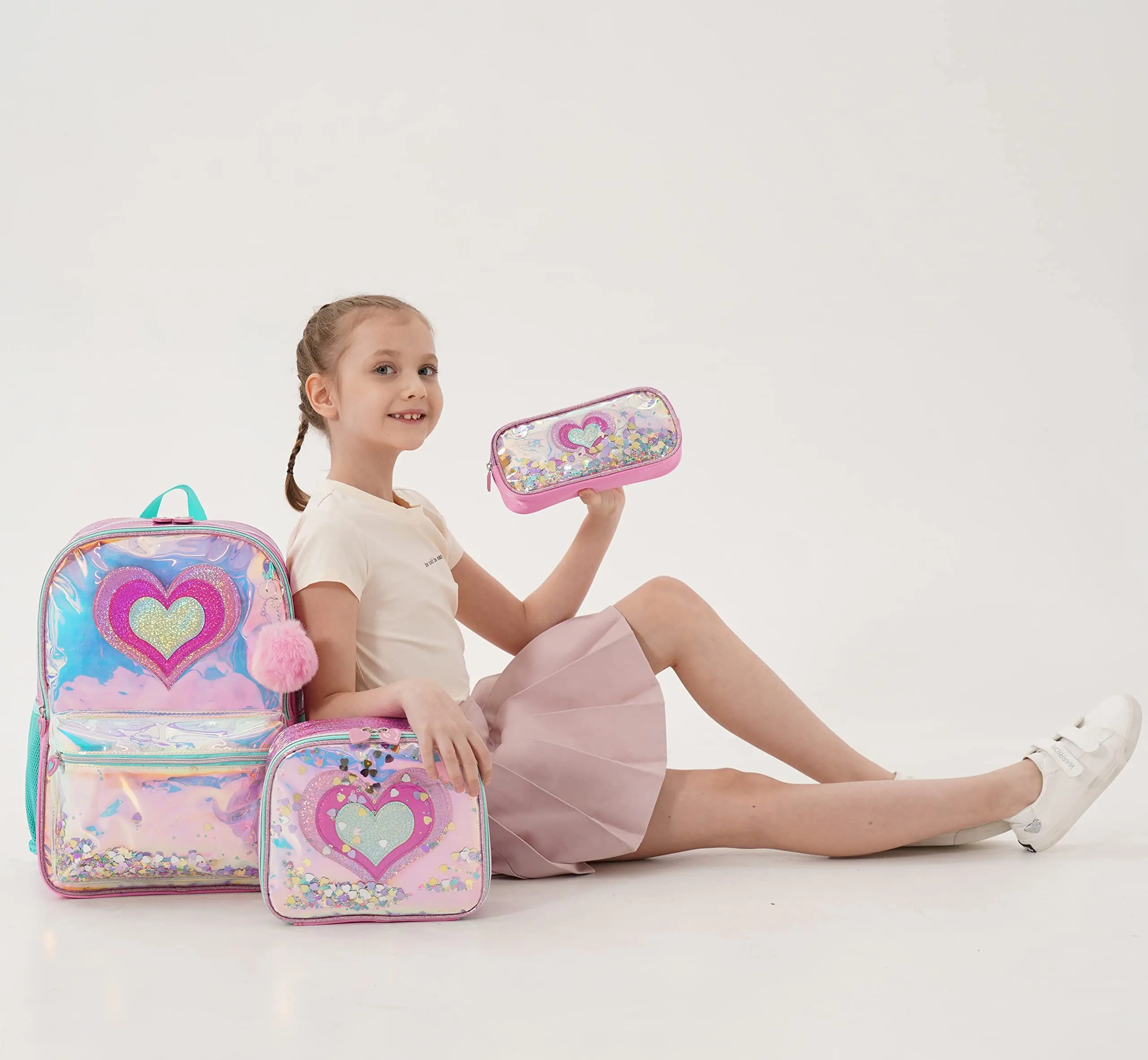 Backpack for Girls Backpacks for Elementary Student with Lunch Box Pencil Case 3 in 1 Bookbag for Girls for School 6