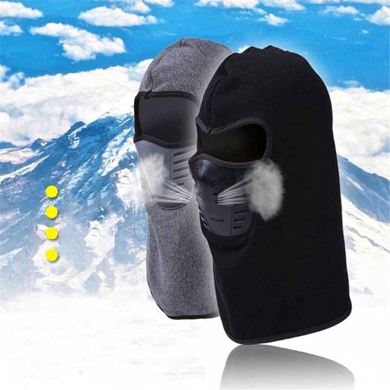 

Bike Face Mask Outdoor Winter Warm Bicycle Bike Climbing Skiing Windproof Carbon Filter Thermal Fleece Balaclava Head Protector