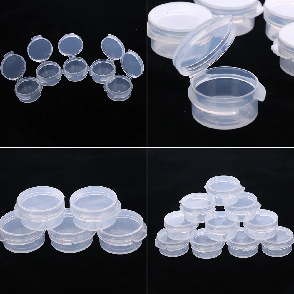 100Pcs 5g Make Up Jars Mini Sample Bottle Sealing Pot Face Cream Container Plastic Transparent Case Salad Sauce Portable Box