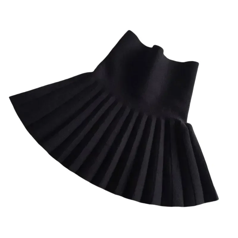 2-12Year Toddler Baby Girls Knit Skirt Autumn Winter Princess Pleated Children School High Waist Mini Tutu Skirts Kids Clothing 4