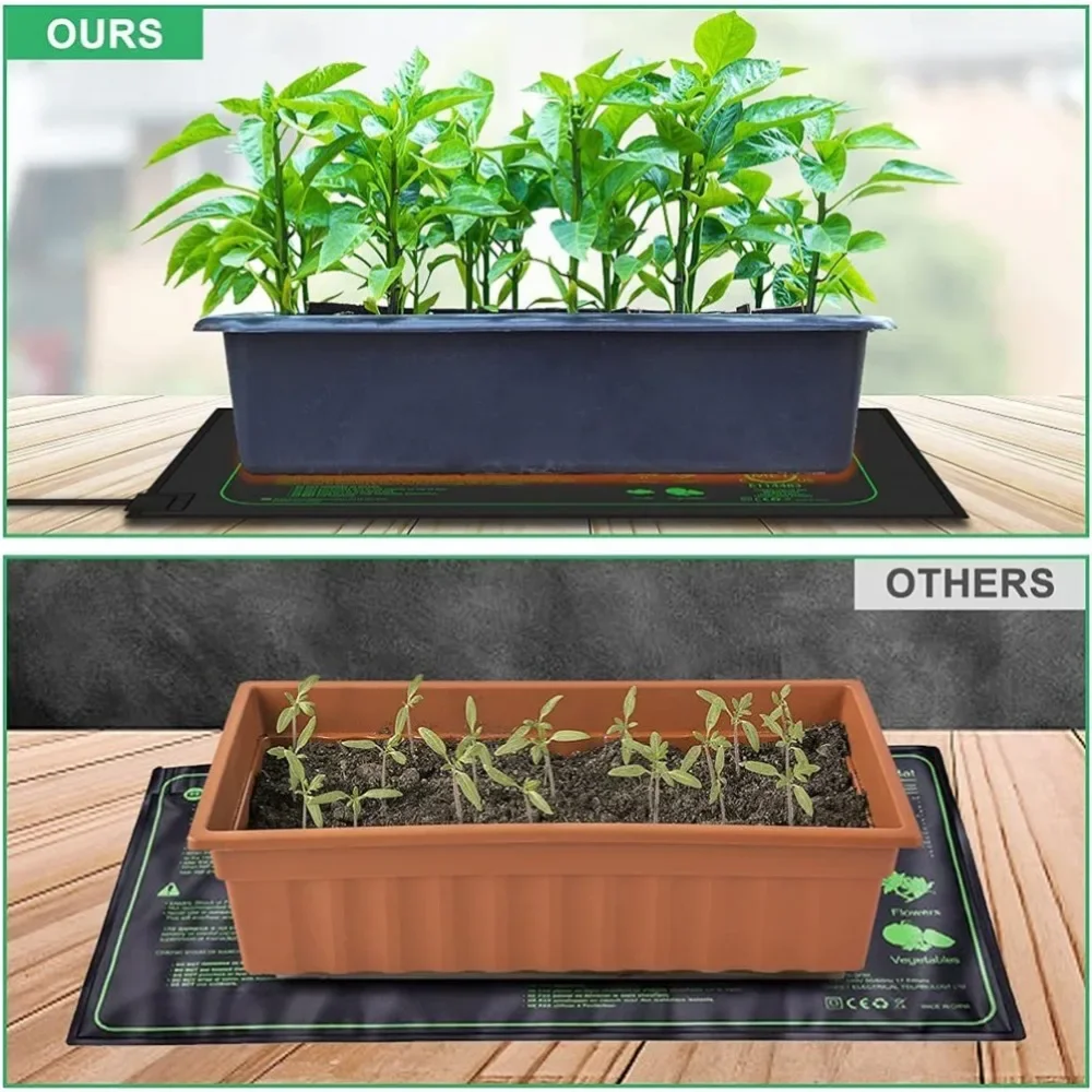 Indoor Seedling Heating Mat Digital Temperature Control 50W IPX4 Waterproof Heating Pad Hydroponics Cultivation Plants Growth