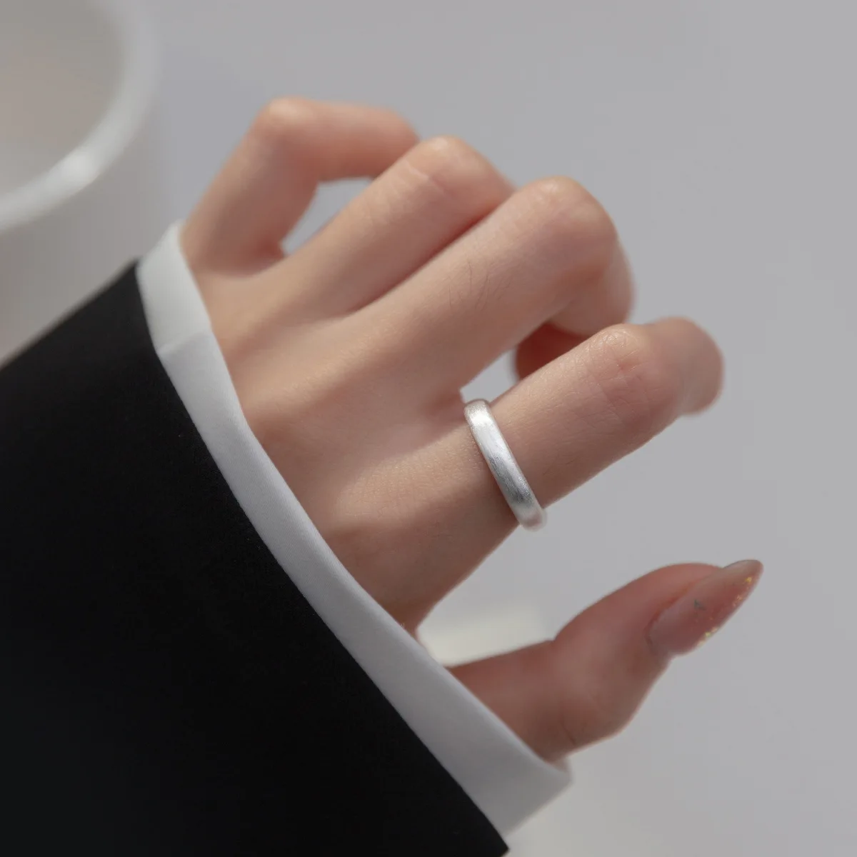 여성을위한  반지 3 레이어 블루 간단한 미니멀리스트 오픈 조절 손가락 반지 패션 밴드 여성 Bijoux