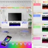 Fireplace TV Stand with Electric Fireplace, Entertainment Center with 16 Color Led Lights and 12 Flame Fireplace Insert Heater 3