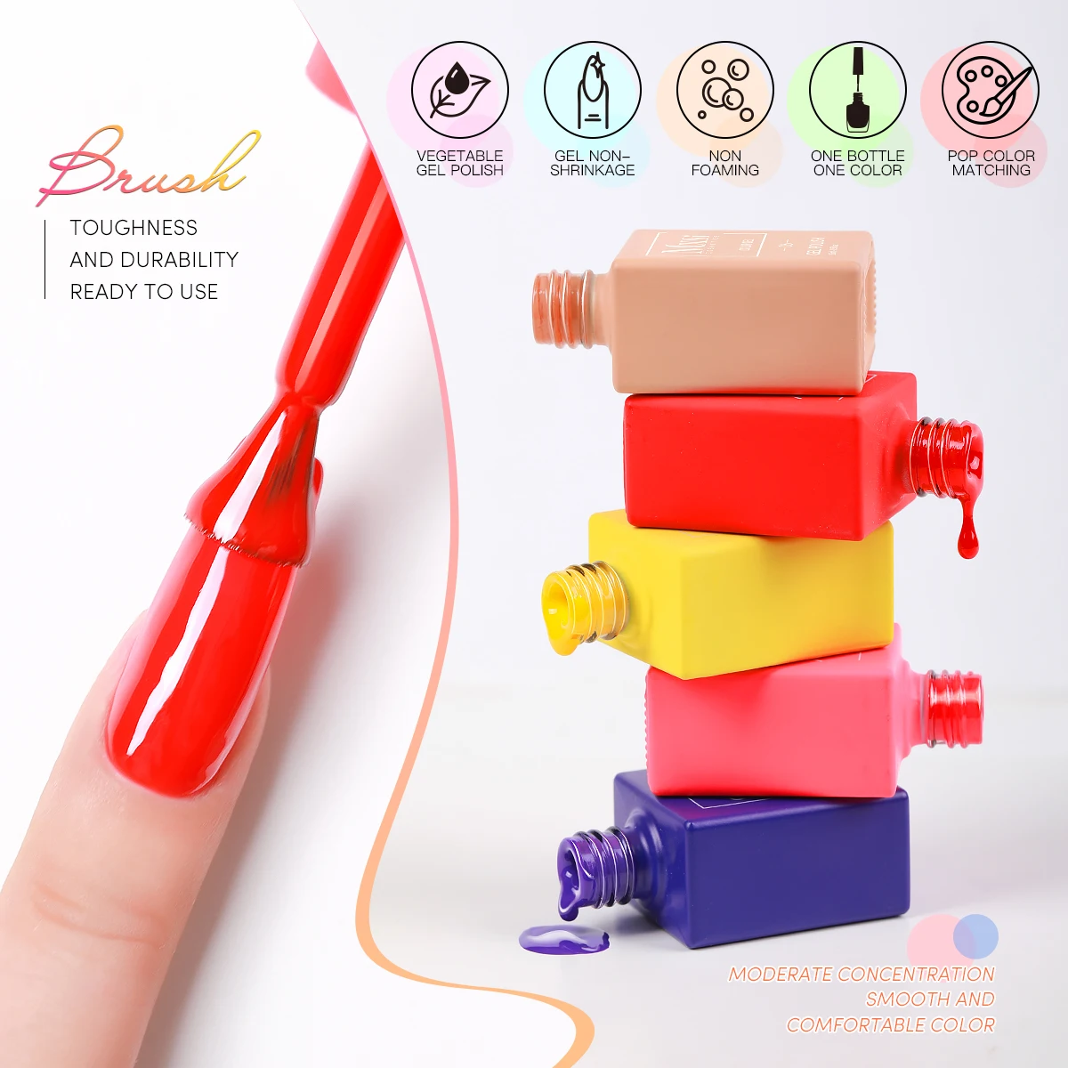 네일 젤 폴리쉬 세트 DIY 네일 아트 6종 세트 반영구 UV LED 젤 키트 네일 장식 매니큐어 쏙 오프 페인팅 베르니 디자인