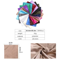 90*90cm Silk Scarves Women Square Satin Hijab Scarf Plain Handkerchief Shawls Wraps Head Scarf Female Headband Islamic Bandanna 6