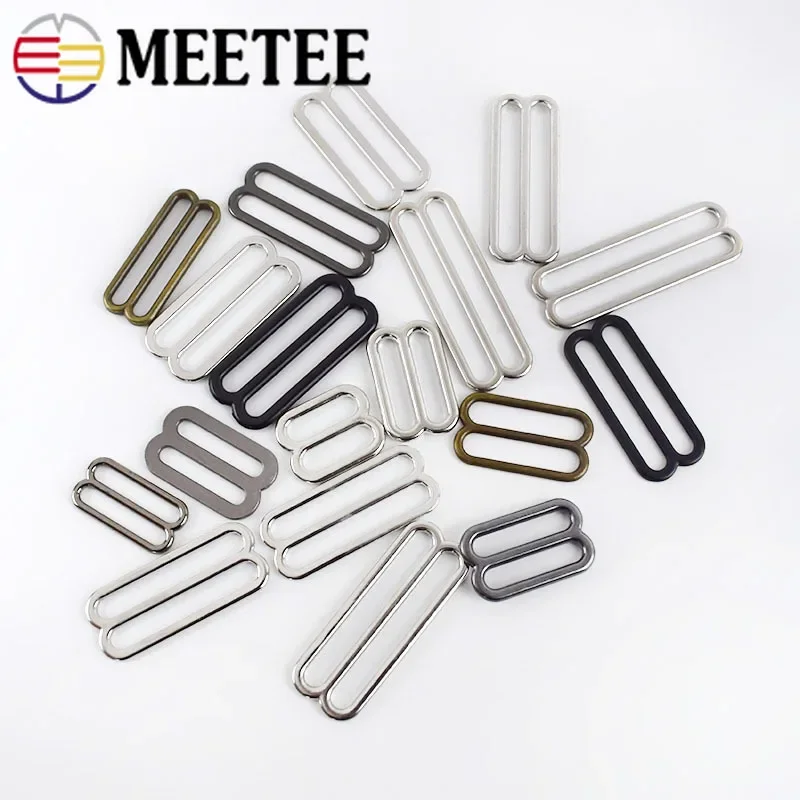 30Pcs Meetee 6-50mm Metal 8-shaped Tri-Glide Buckles Bra