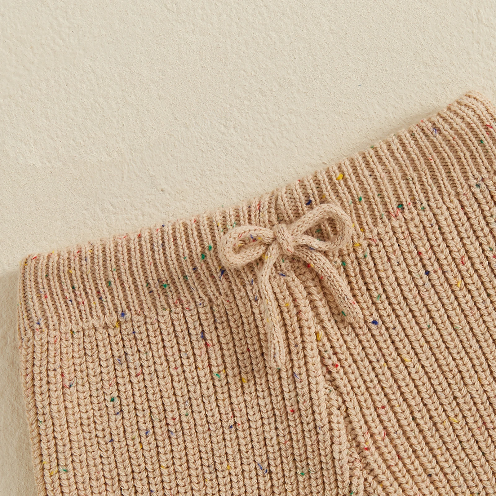 Winter Warm Toddler Infant Knit Sweater Pants for Girl Boy Contrast Color Drawstring Elastic Casual Children Long Trousers