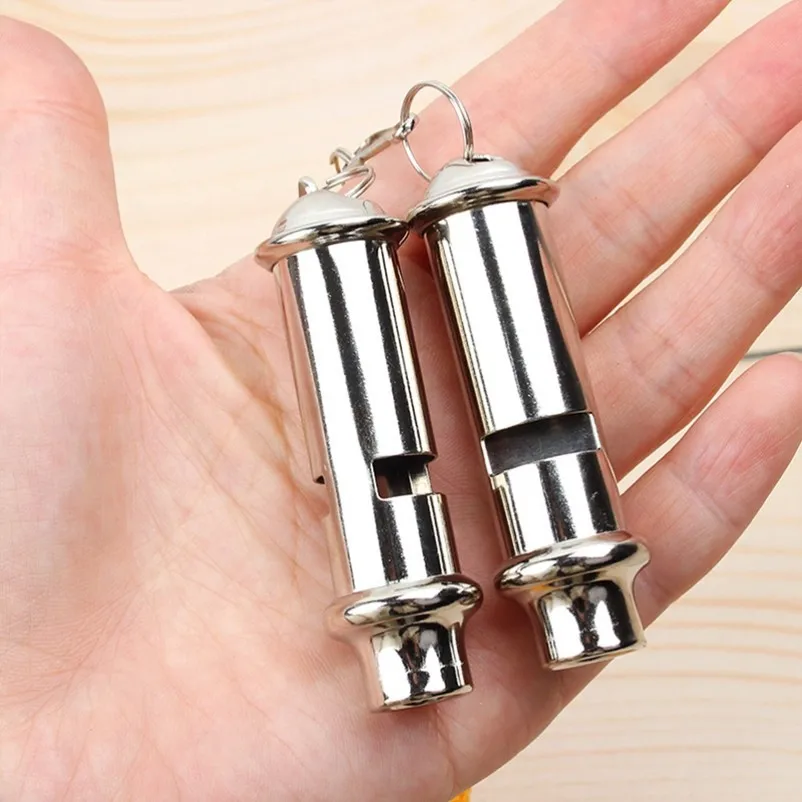 1/2Pcs Silver Metal Whistle With Lanyard Security For Outdoor First Aid Emergency Tool Hike Climb Camp Referee's Whistles