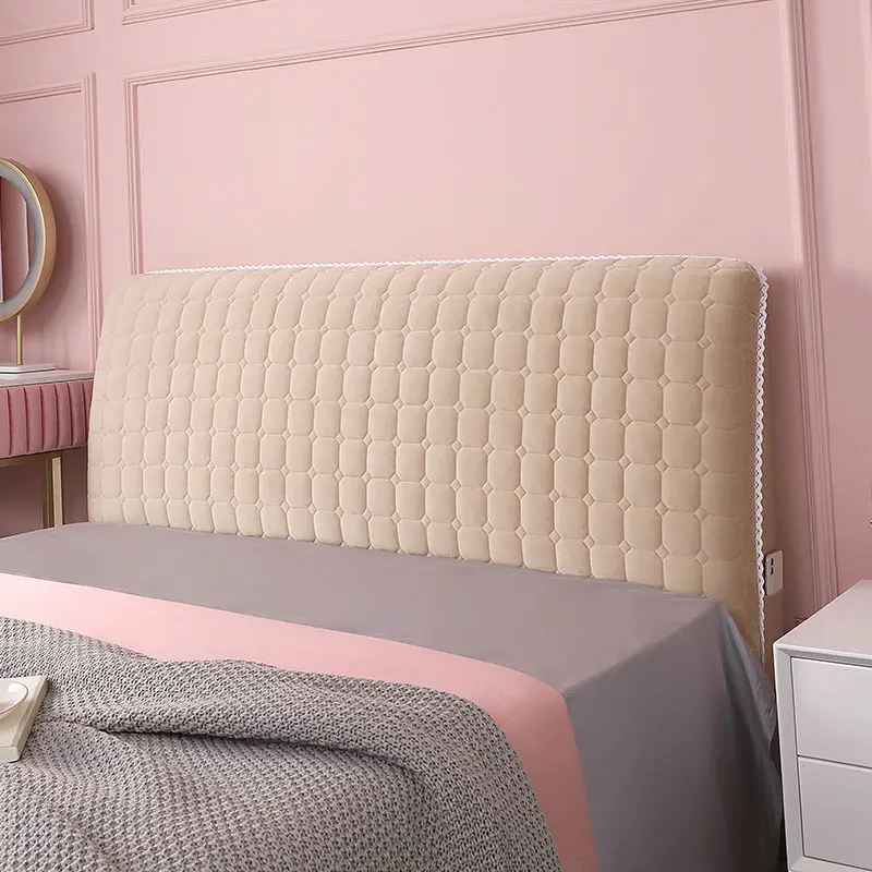 All Inclusive Solid Color Bed Headboard Cover Soft Short Plush Bedside Cover Dust Proof Bed Head Back Head Cap Bedroom