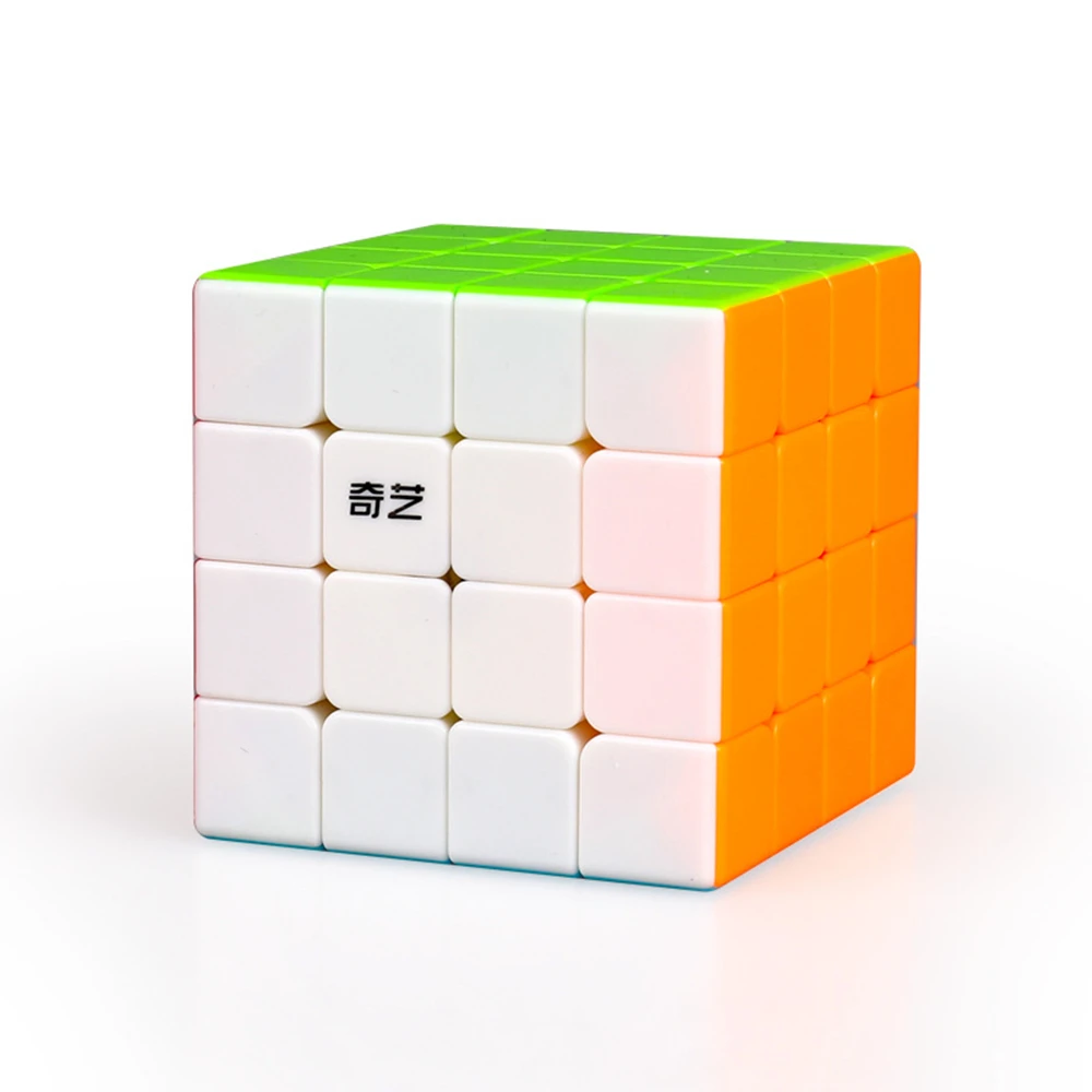[Picube] QiYi QiYuan 4x4 Stickerless Preto 4x4x4 Cubo Mágico Quebra-cabeça de Velocidade QiYuan S2 Racing Cubo Mágico Brinquedos Educativos Presente
