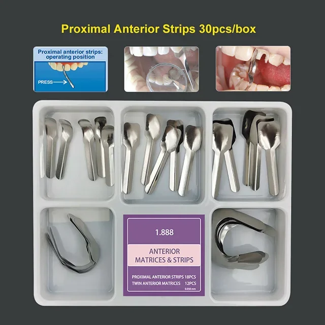 TOR VM Dental Proximal Anterior Strips – Metal Matrices Twin Matrix 1.888 – Dentistry Lab Supplies 1 thumbnail image