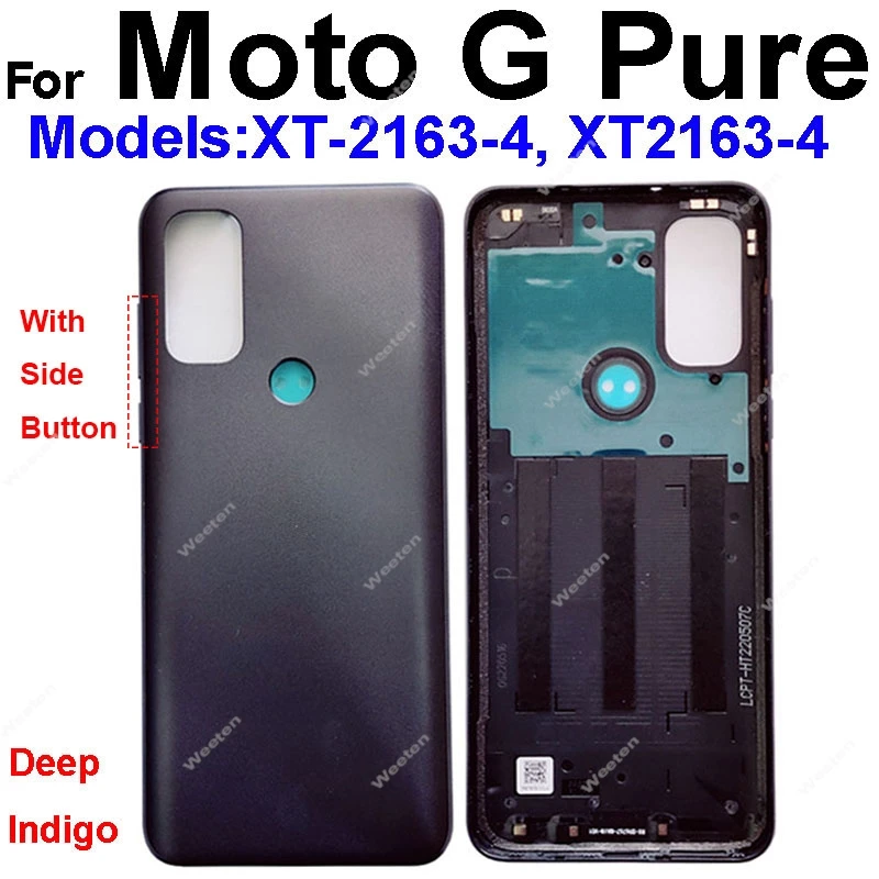 뒷면 커버 후면 도어 하우징 케이스 Motorola MOTO G Pure G Fast G Play 2021 2023 XT-2163-4 후면 배터리 하우징 케이스 부품