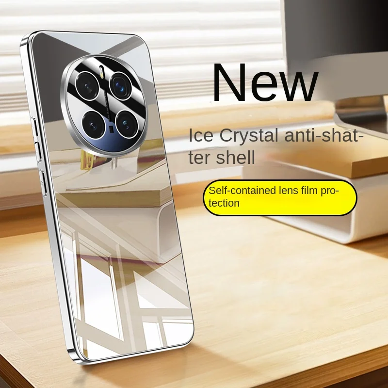 HONOR Magic 7 Pro Anti-Fingerprint & Anti-Drop 360° Protection Phone Case with Washable Ice Crystal Ring Airbag Lens Coverage