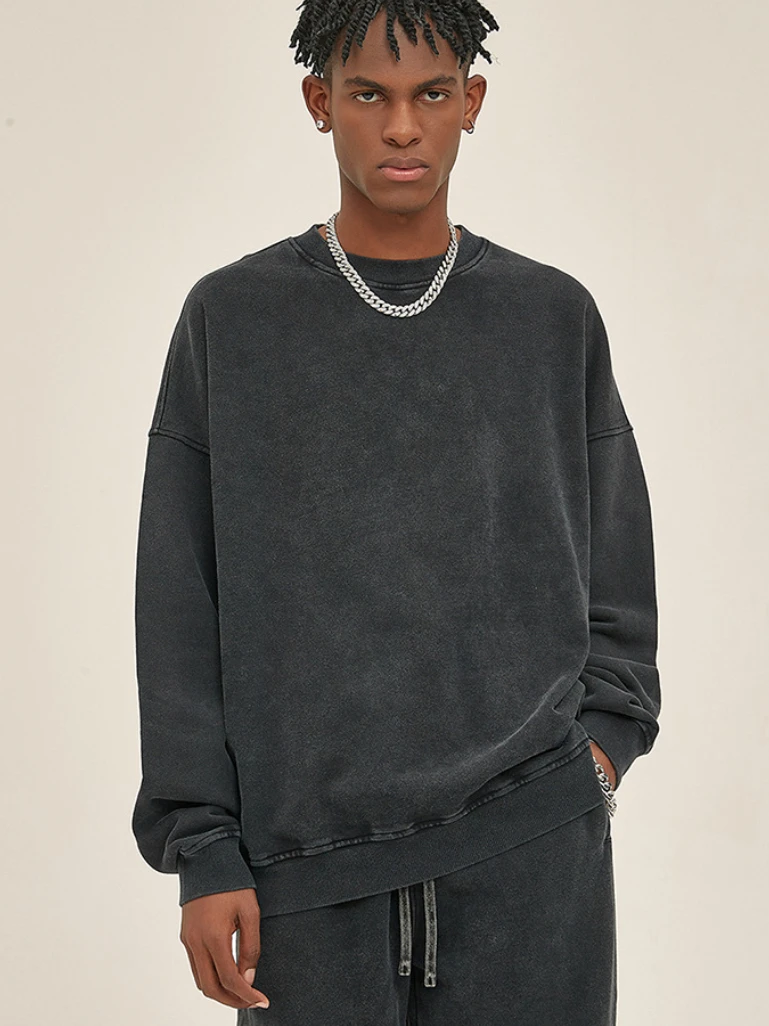 Sumuyoo Thin Round Neck Hoodie Pants Suits Women Chaopai Wash Water Guard Clothes  Fashion Sports Pullover Oversized Couple Set