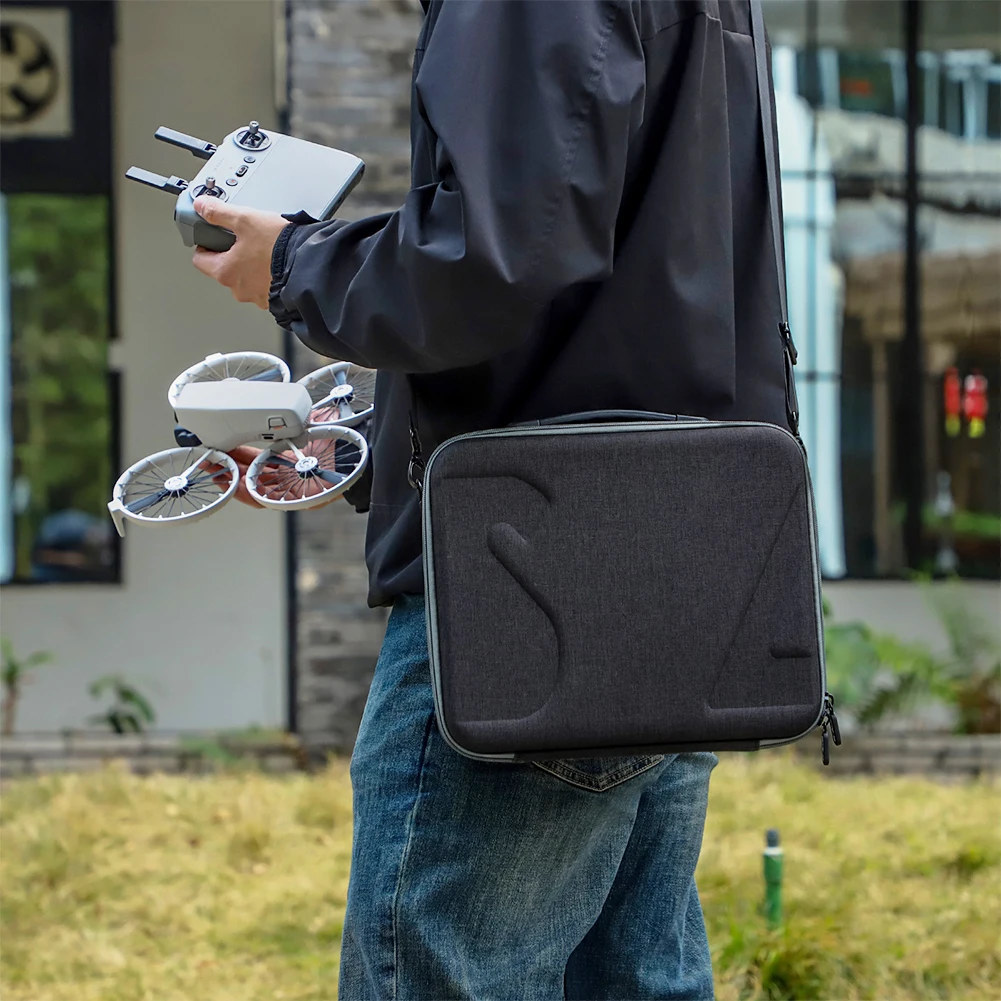 Carrying Case Storage Bag Portable Travel Shoulder Bag Hard Suitcase for DJI Flip Drone RC 2/RC-N3 and Batteries