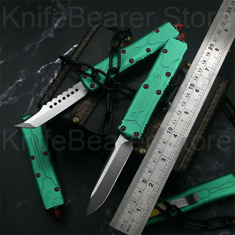 

Micro OTF Tech Knife UT70 Series D2 Steel Blade 58-59HRC Hardness Aviation Aluminum Handle Outdoor Camping Self Defense Knife