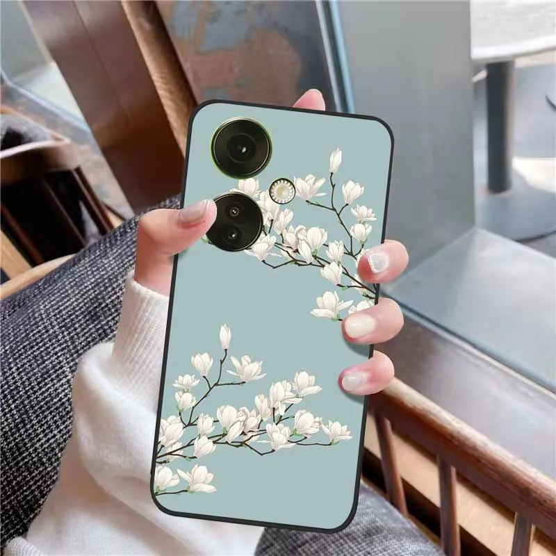 Custodia OnePlus Nord CE 5G Con Fiori Trasparente – Morbida Silicone TPU, Protezione Antiurto, Design Unico E Accattivante
