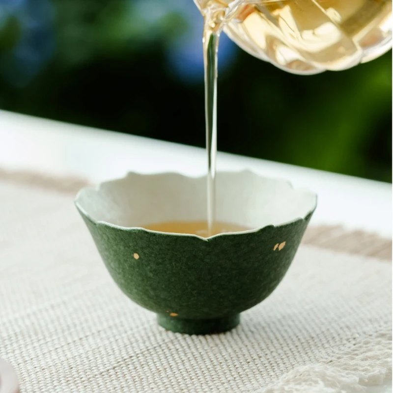 Teacup Ceramic Master Cup Personal Malachite Green Kung Fu Tea Set Tea Tasting Cup Tea Cup Single Cup