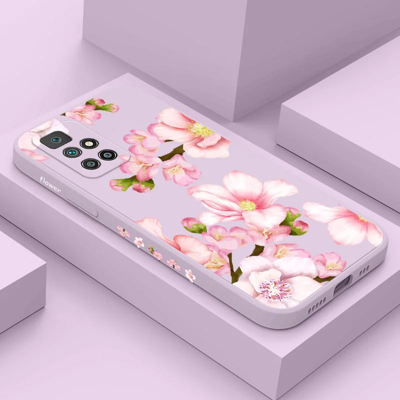 

Peach Blooms Phone Case For Xiaomi Redmi 12C 10 10C 10A 9 9T 9A A1 Pro Plus 4G 5G Liquid Silicone Cover