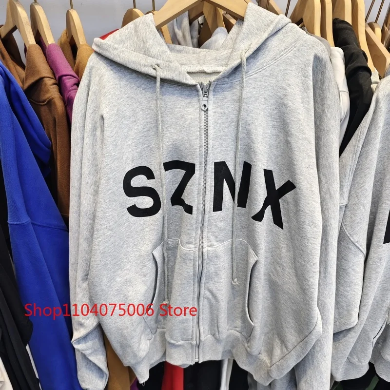 Kanye West Inspired SZNX Zip Up Hoodie Unisex Oversized Streetwear