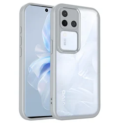 Air Cushion Shockproof Silicone Bumper Clear Matte Back Phone Case for Vivo V30 Pro (GRAY)
